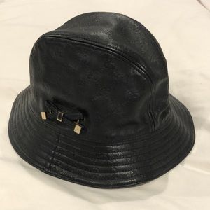 Authentic GUCCI embossed leather bucket hat M
